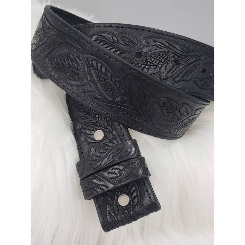 Size 40 Cody James Belt Leather Belt Tooled Textured Western Mens‎ Leaves